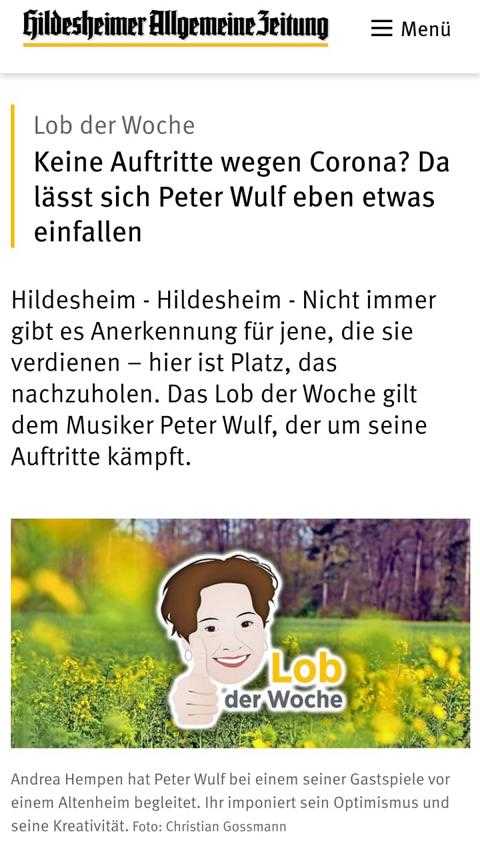 Lob der Woche HAZ Peter Wulf